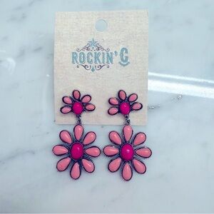 Rockin' C Pink Floral Earrings